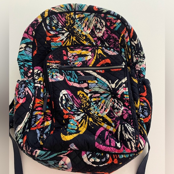 Vera Bradley Black Multicolor Butterfly Backpack - Picture 1 of 9